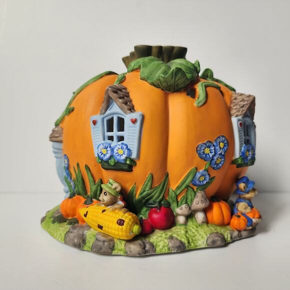 Partylite Harvest Pumpkin Tea Light House - P7316 Retired Halloween Decor - Picture 2 of 8